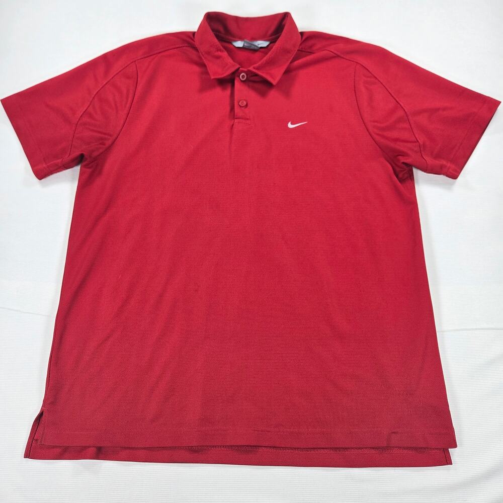 Vintage‎ Nike Silver Tab Red Short Sleeve Polo Shirt Men's Size XL
